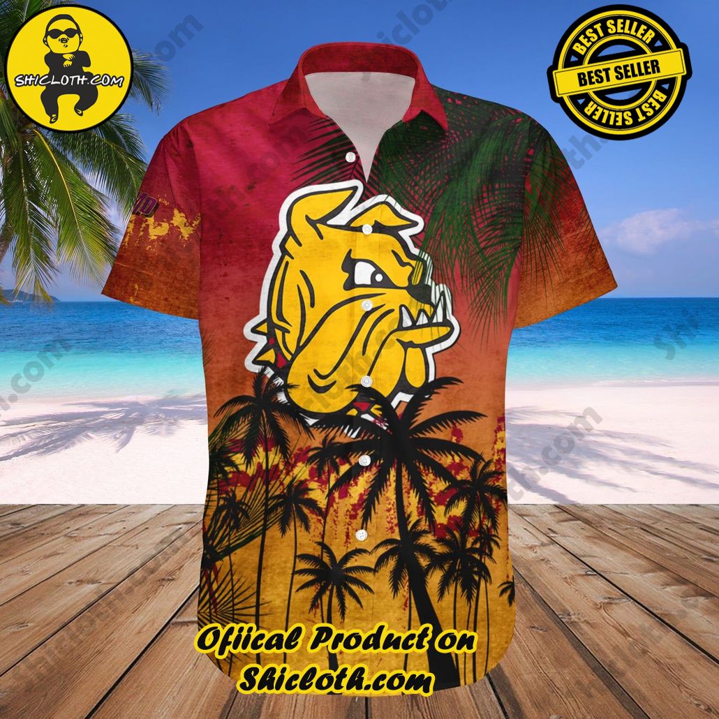 Minnesota-Duluth Bulldogs Hawaii Shirt Coconut Tree Tropical Grunge NCAA