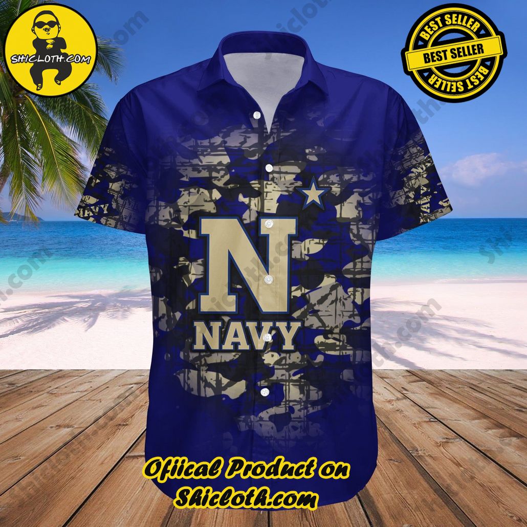 Navy Midshipmen Hawaii Shirt Camouflage Vintage NCAA