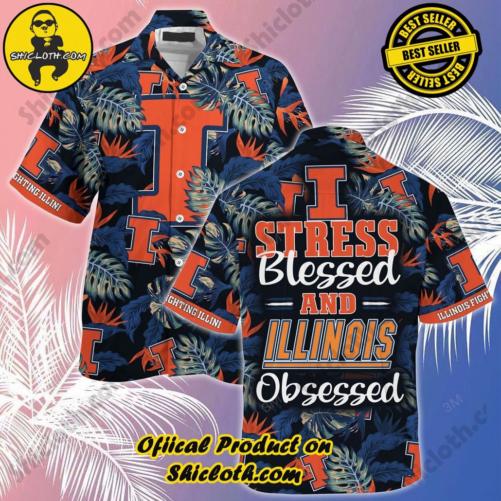 NCAA Illinois Fighting Illini Stress Blessed Hawaiian Shirt