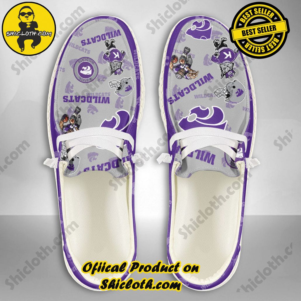 NCAA Kansas State Wildcats Custom Name Hey Dude Shoes