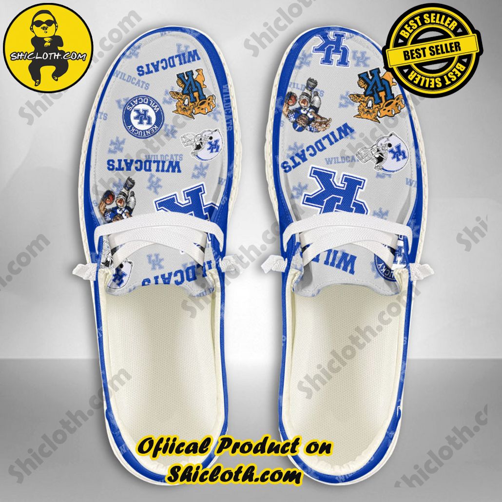 NCAA Kentucky Wildcats Custom Name Hey Dude Shoes