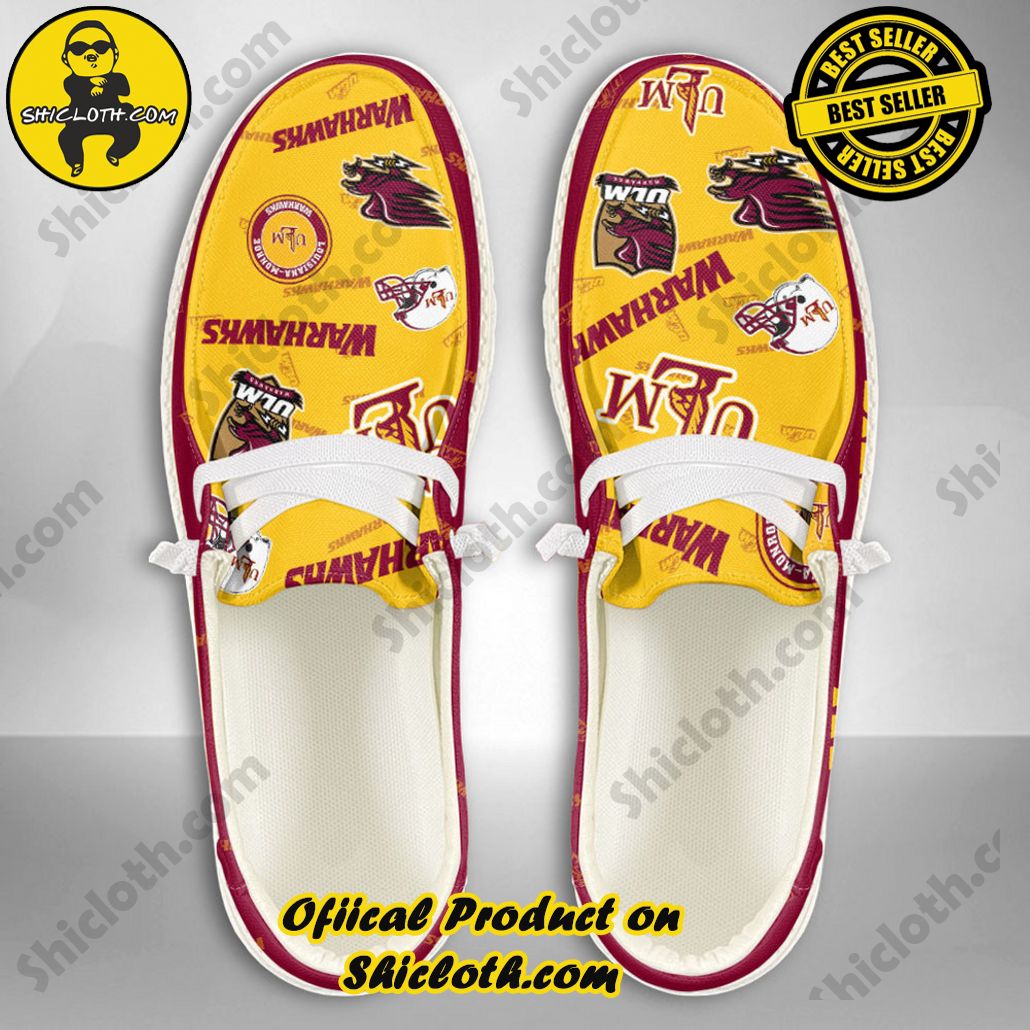 NCAA Louisiana'Monroe Warhawks Custom Name Hey Dude Shoes