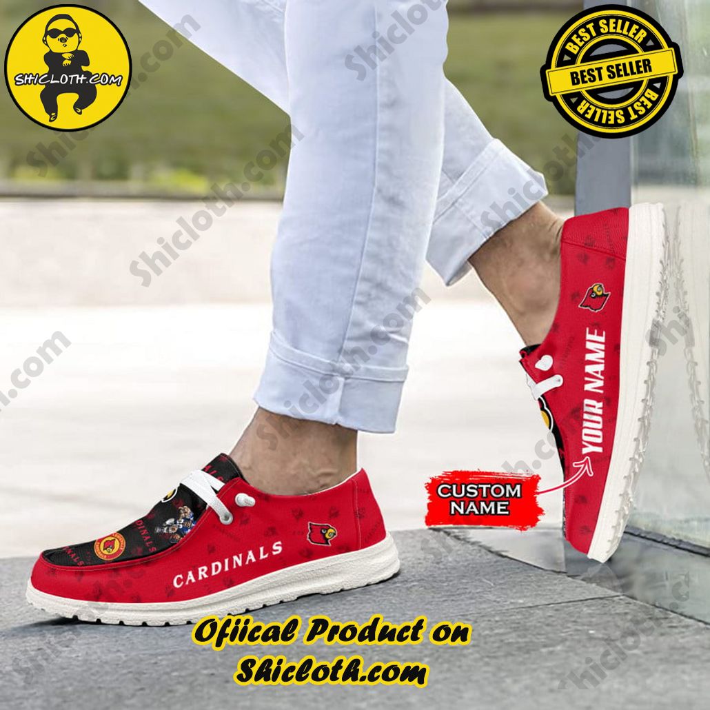 NCAA Louisville Cardinals Custom Name Hey Dude Shoes 3 NCAA Louisville Cardinals Custom Name Hey Dude Shoes - Image 3