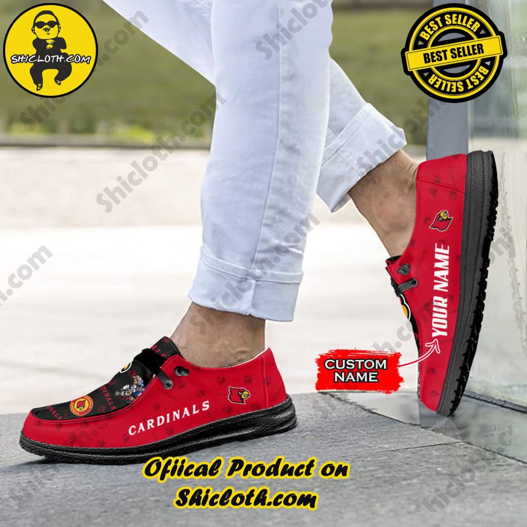 NCAA Louisville Cardinals Custom Name Hey Dude Shoes 4 NCAA Louisville Cardinals Custom Name Hey Dude Shoes - Image 4