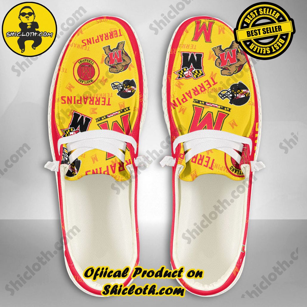 NCAA Maryland Terrapins Custom Name Hey Dude Shoes