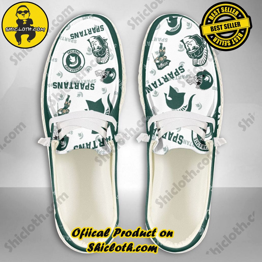 NCAA Michigan State Spartans Custom Name Hey Dude Shoes