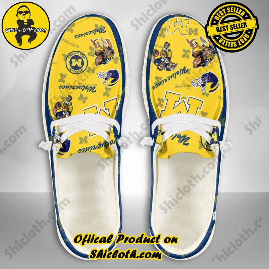 NCAA Michigan Wolverines Custom Name Hey Dude Shoes