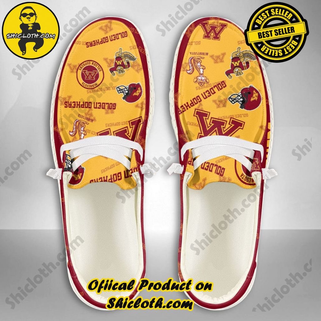NCAA Minnesota Golden Gophers Custom Name Hey Dude Shoes
