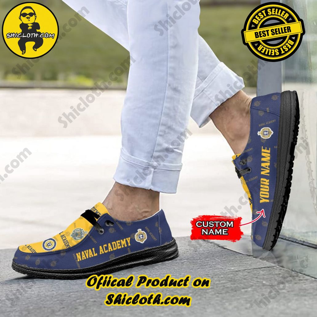 NCAA Naval Academy Custom Name Hey Dude Shoes 4 NCAA Naval Academy Custom Name Hey Dude Shoes - Image 4