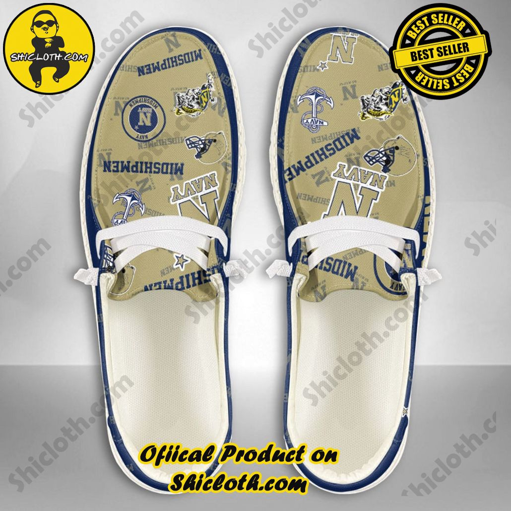 NCAA Navy Midshipmen Custom Name Hey Dude Shoes