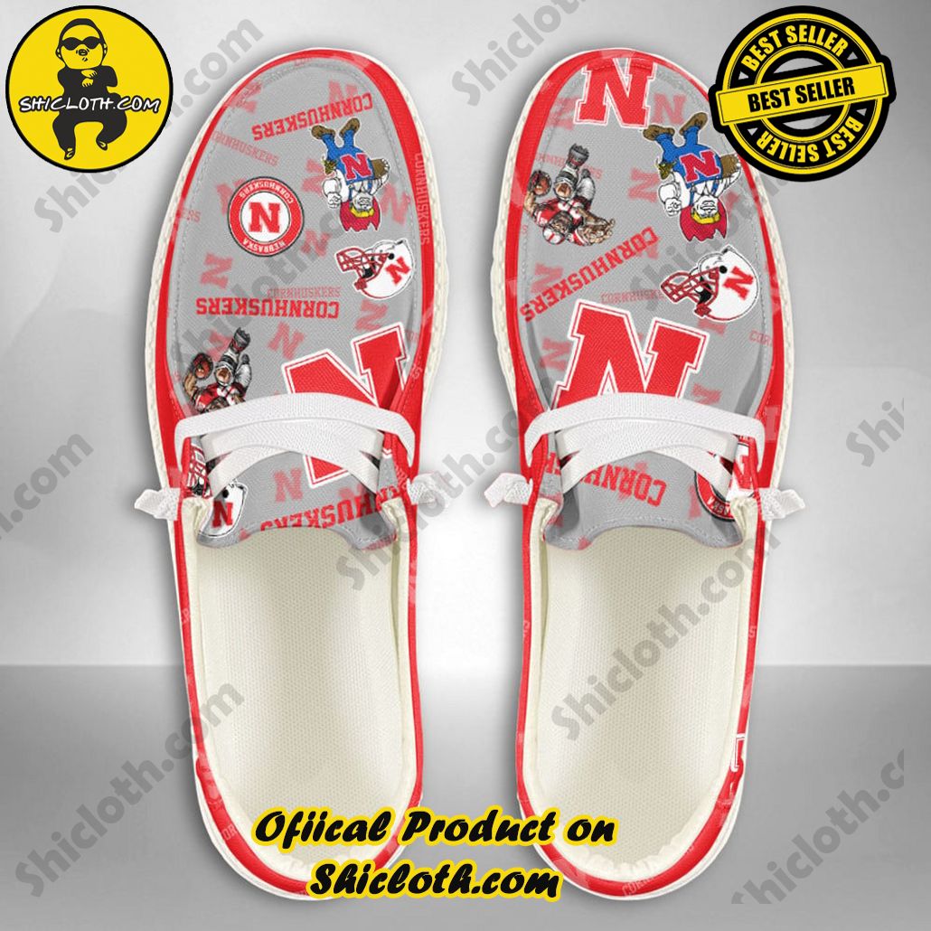 NCAA Nebraska Cornhuskers Custom Name Hey Dude Shoes