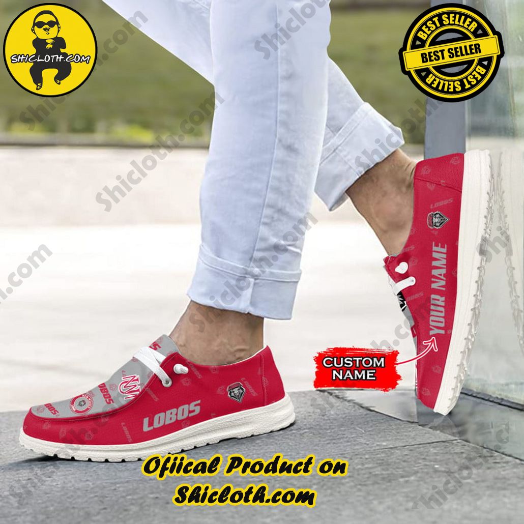 NCAA New Mexico Lobos Custom Name Hey Dude Shoes 3 NCAA New Mexico Lobos Custom Name Hey Dude Shoes - Image 3