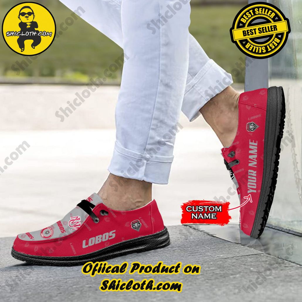 NCAA New Mexico Lobos Custom Name Hey Dude Shoes 4 NCAA New Mexico Lobos Custom Name Hey Dude Shoes - Image 4