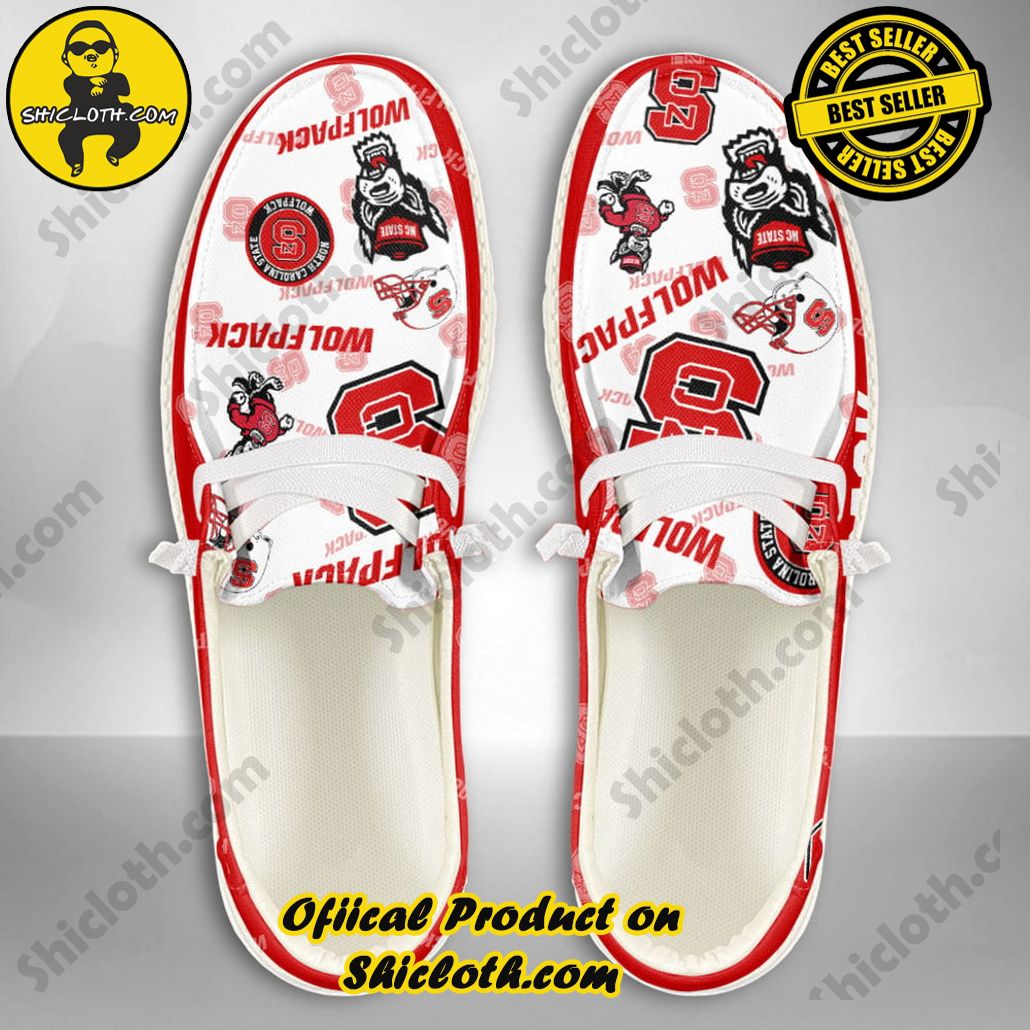 NCAA NORTH CAROLINA STATE WOLFPACK Custom Name Hey Dude Shoes