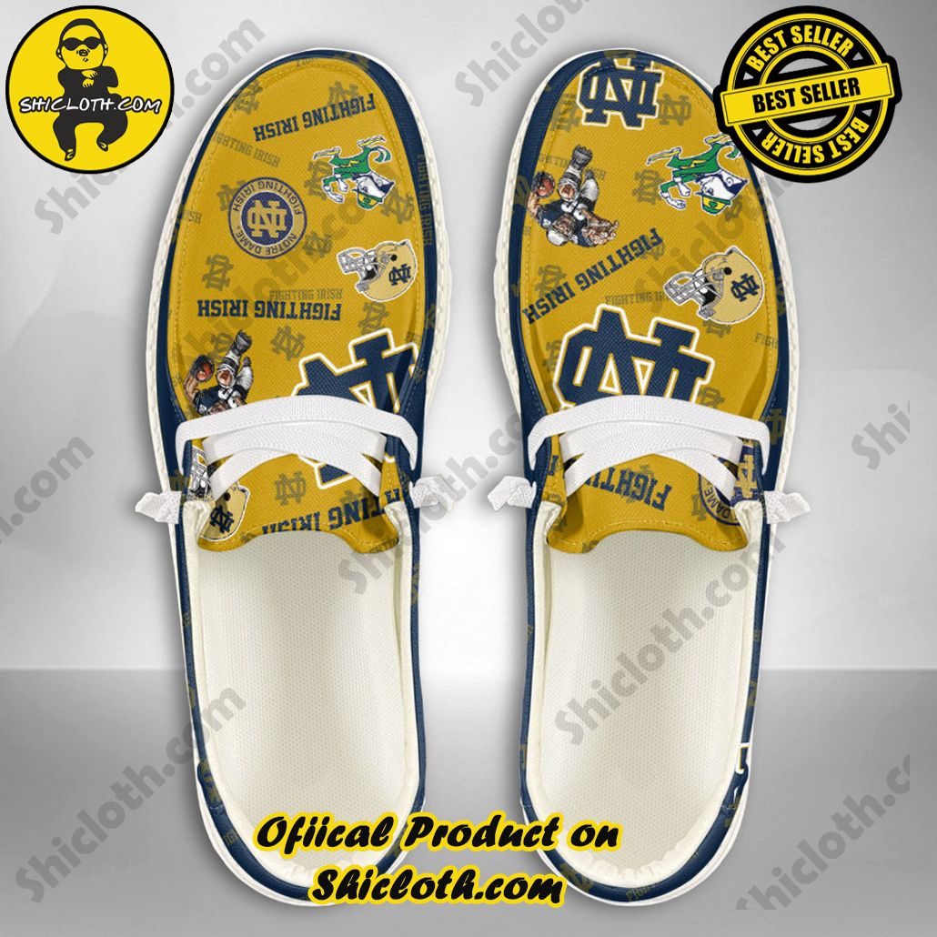 NCAA Notre Dame Fighting Irish Custom Name Hey Dude Shoes