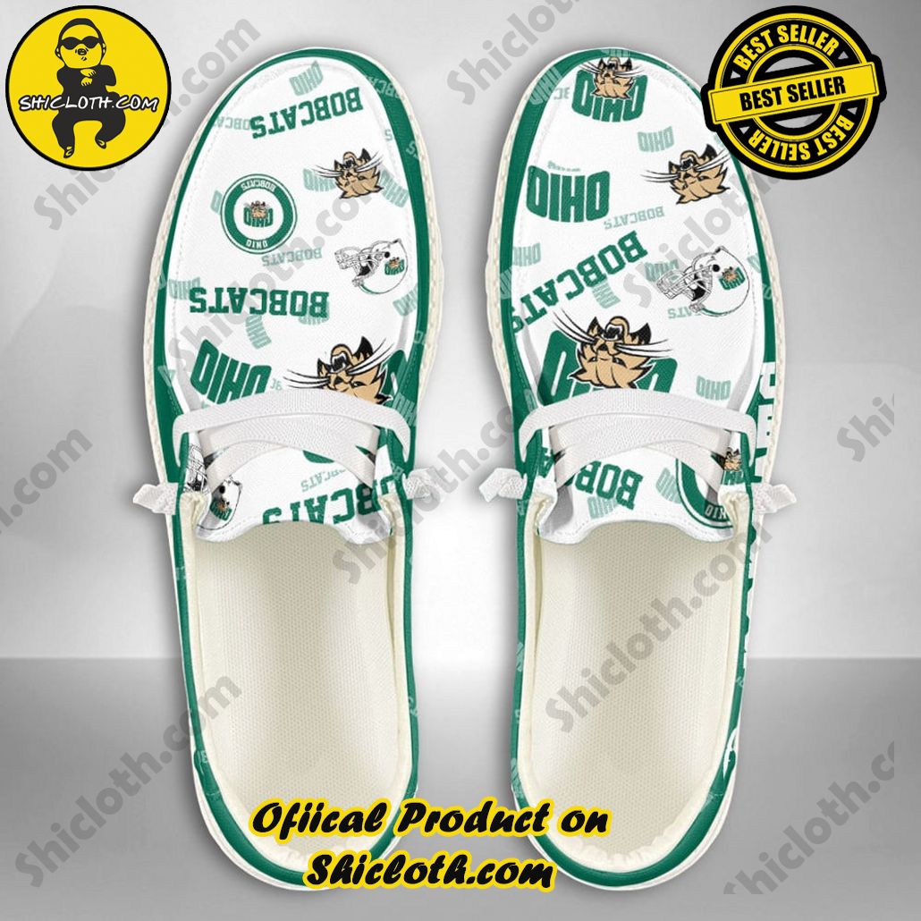 NCAA Ohio Bobcats Custom Name Hey Dude Shoes