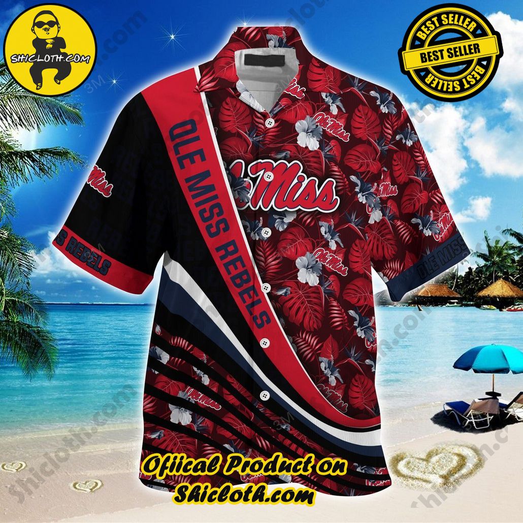 NCAA Ole Miss Rebels Red Blue Hawaiian Shirt
