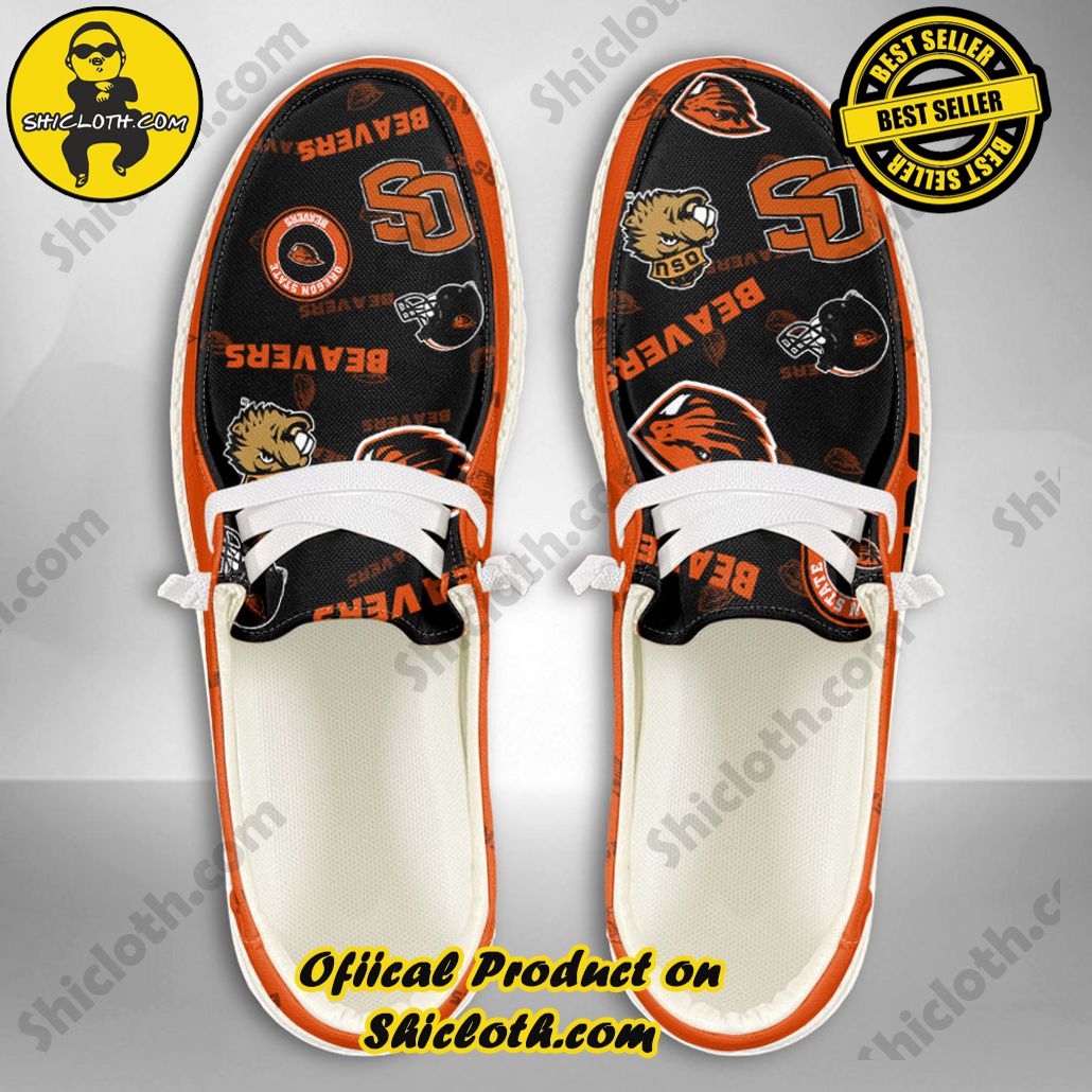 NCAA Oregon State Beavers Custom Name Hey Dude Shoes