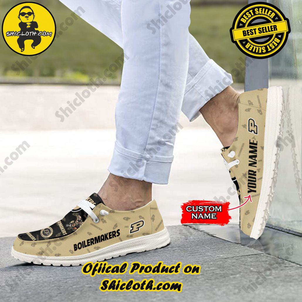 NCAA Purdue Boilermakers Custom Name Hey Dude Shoes 3 NCAA Purdue Boilermakers Custom Name Hey Dude Shoes - Image 3