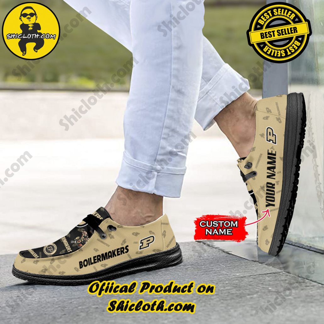 NCAA Purdue Boilermakers Custom Name Hey Dude Shoes 4 NCAA Purdue Boilermakers Custom Name Hey Dude Shoes - Image 4
