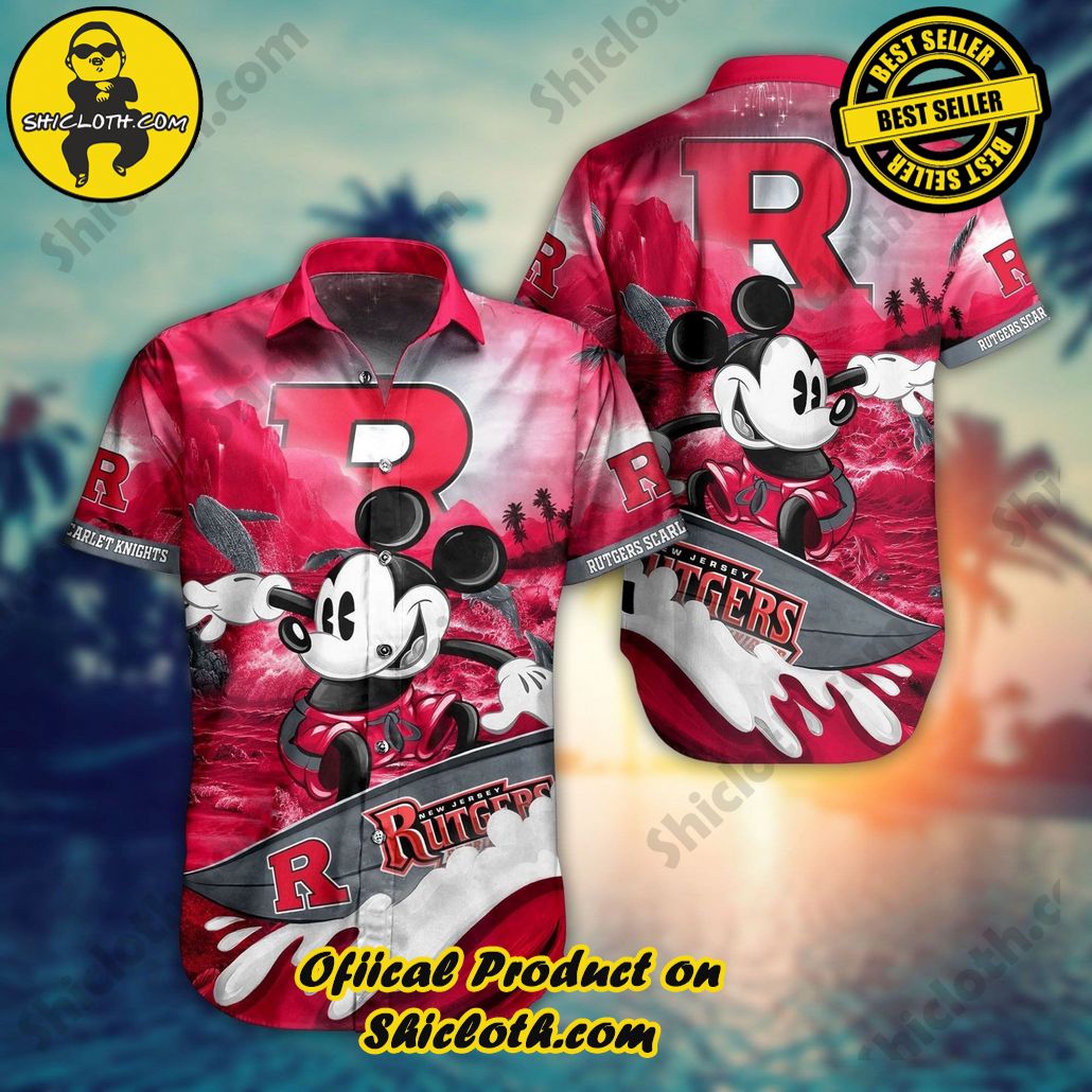 NCAA Rutgers Scarlet Knights Mickey Mouse Trendy Hawaiian Shirt V2 Aloha Shirt