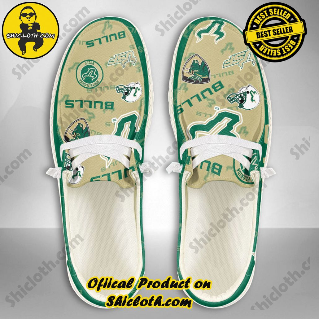 NCAA South Florida Bulls Custom Name Hey Dude Shoes