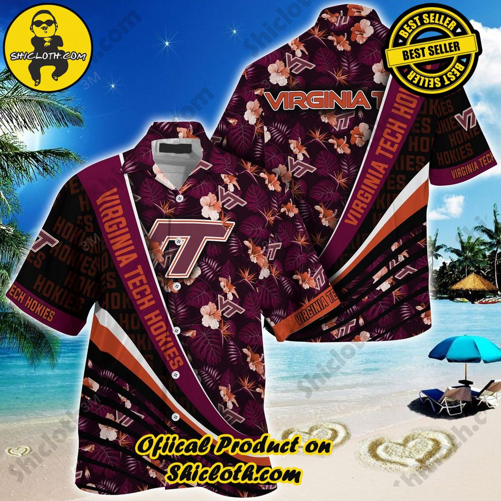 NCAA Virginia Tech Hokies Maroon Black New Design Hawaiian Shirt