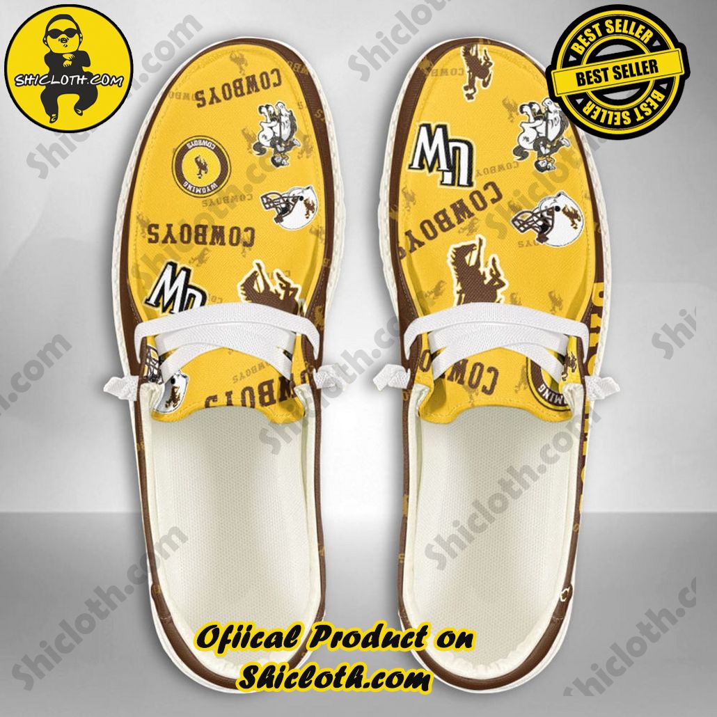 NCAA Wyoming Cowboys Custom Name Hey Dude Shoes