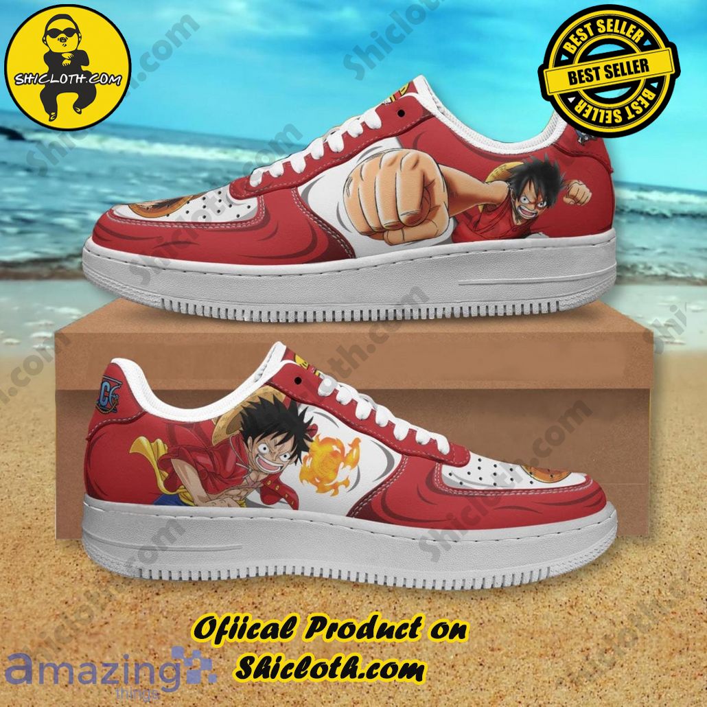 One Piece Lufffy Red Air Force Shoes Gift For Anime’s Fans