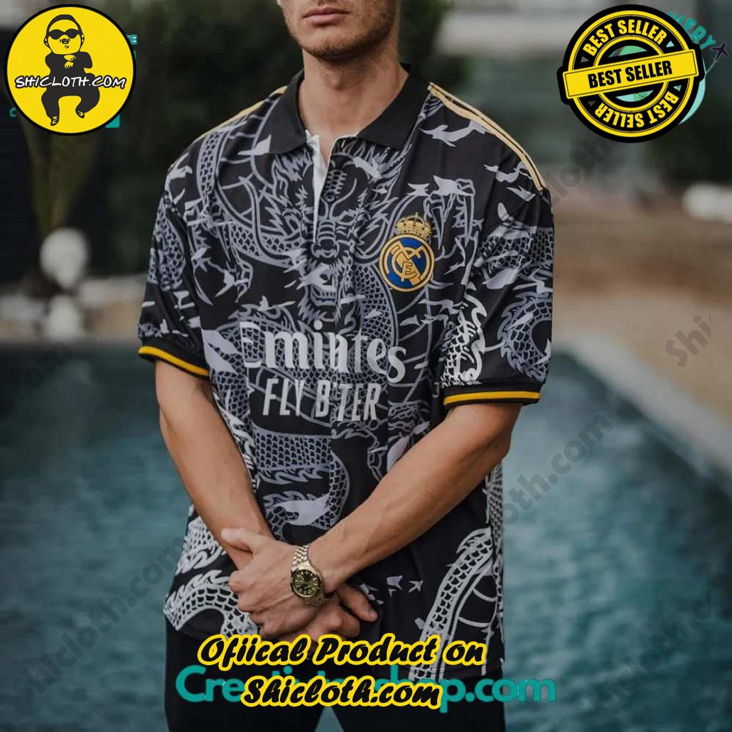 Real Madrid Casual Football Printed Polo Shirt