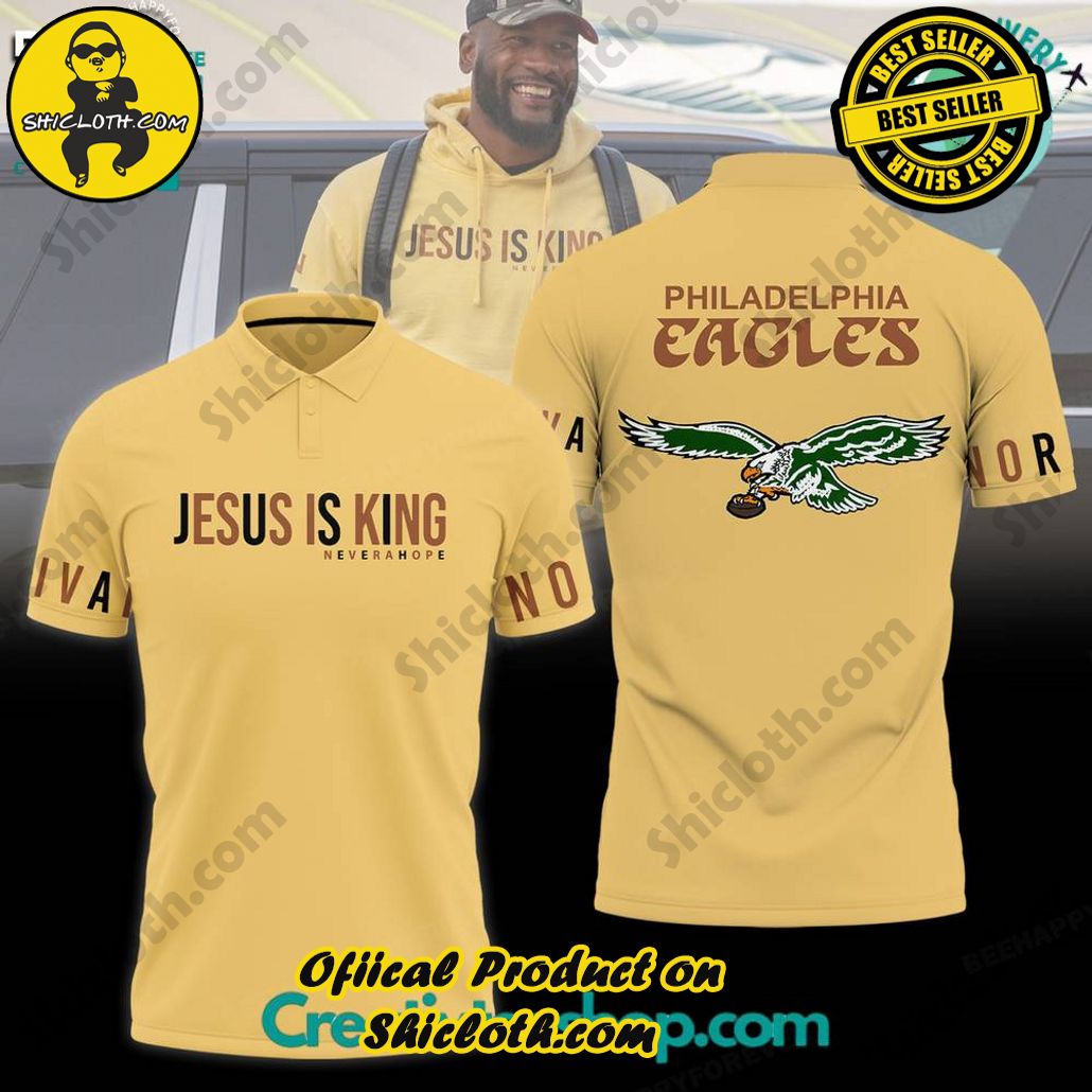 Shaquille Leonard NFL Philadelphia Eagles Jesus is King Polo Shirt