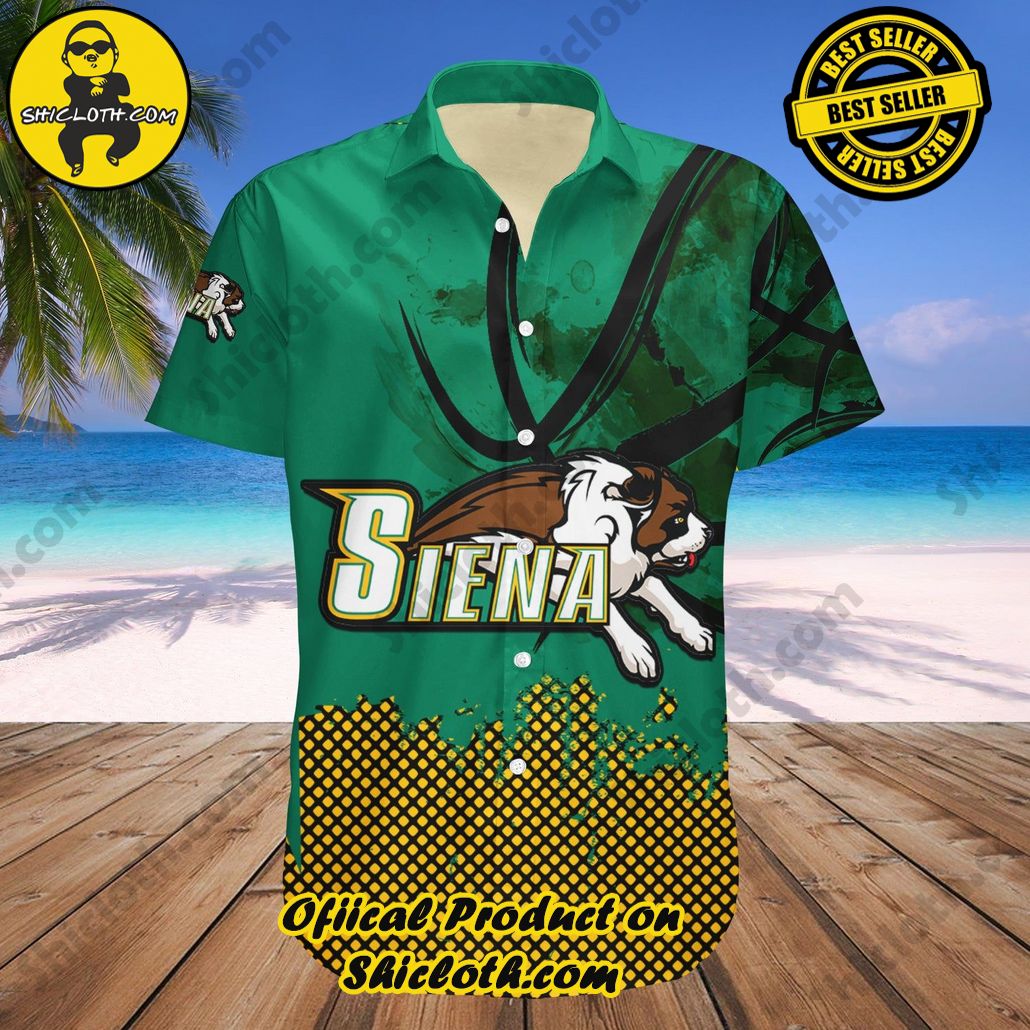 Siena Saints Hawaii Shirt Basketball Net Grunge Pattern NCAA