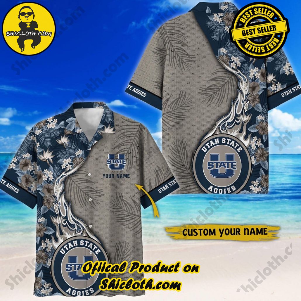 Utah State Aggies | NCAA3 Flower Hawaii Shirt For Fans, Summer Football Shirts