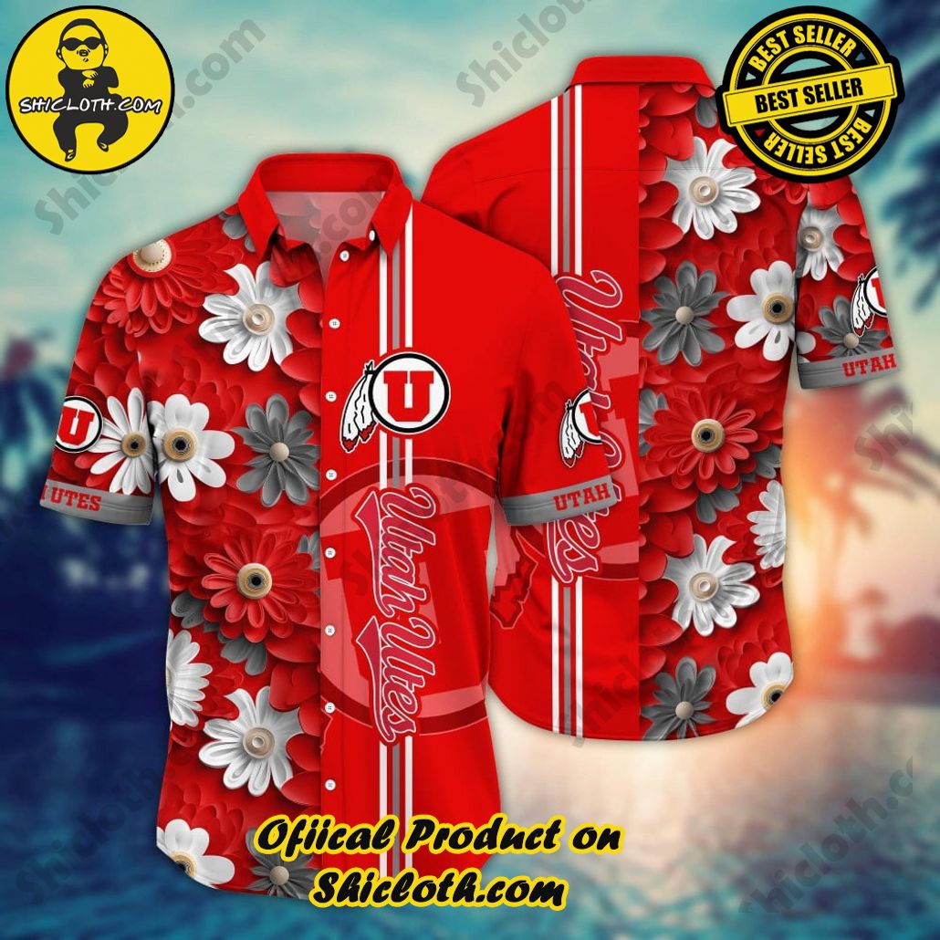 Utah Utes NCAA2 Hawaiian Shirt Trending Summer. Gift For Fan