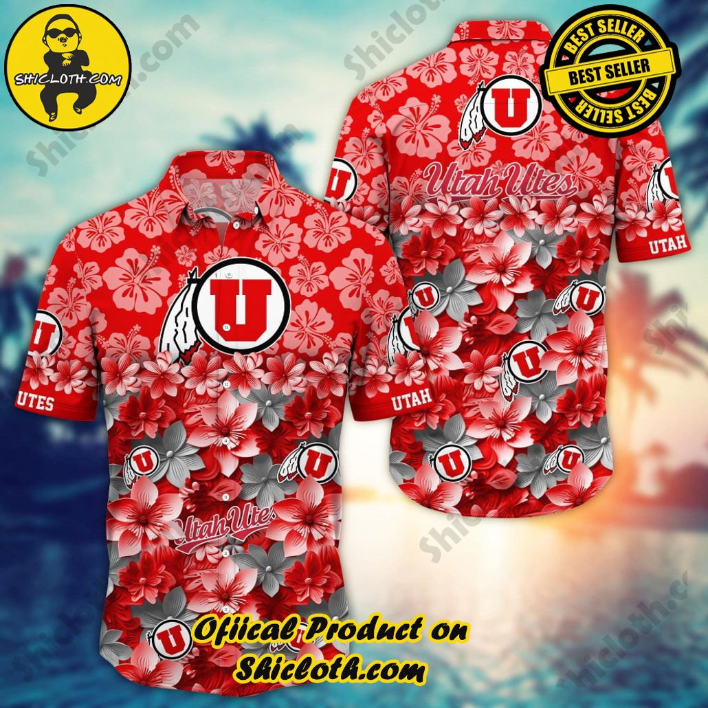 Utah Utes NCAA2 Flower Hawaii Shirt And Tshirt For Fans, Summer Football Shirts