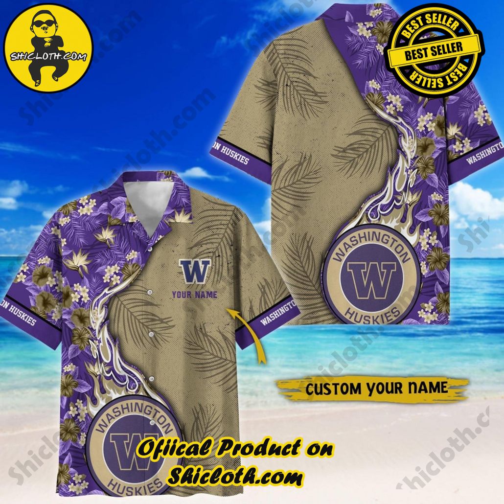 Washington Huskies | NCAA1 Flower Hawaii Shirt For Fans, Summer Football Shirts