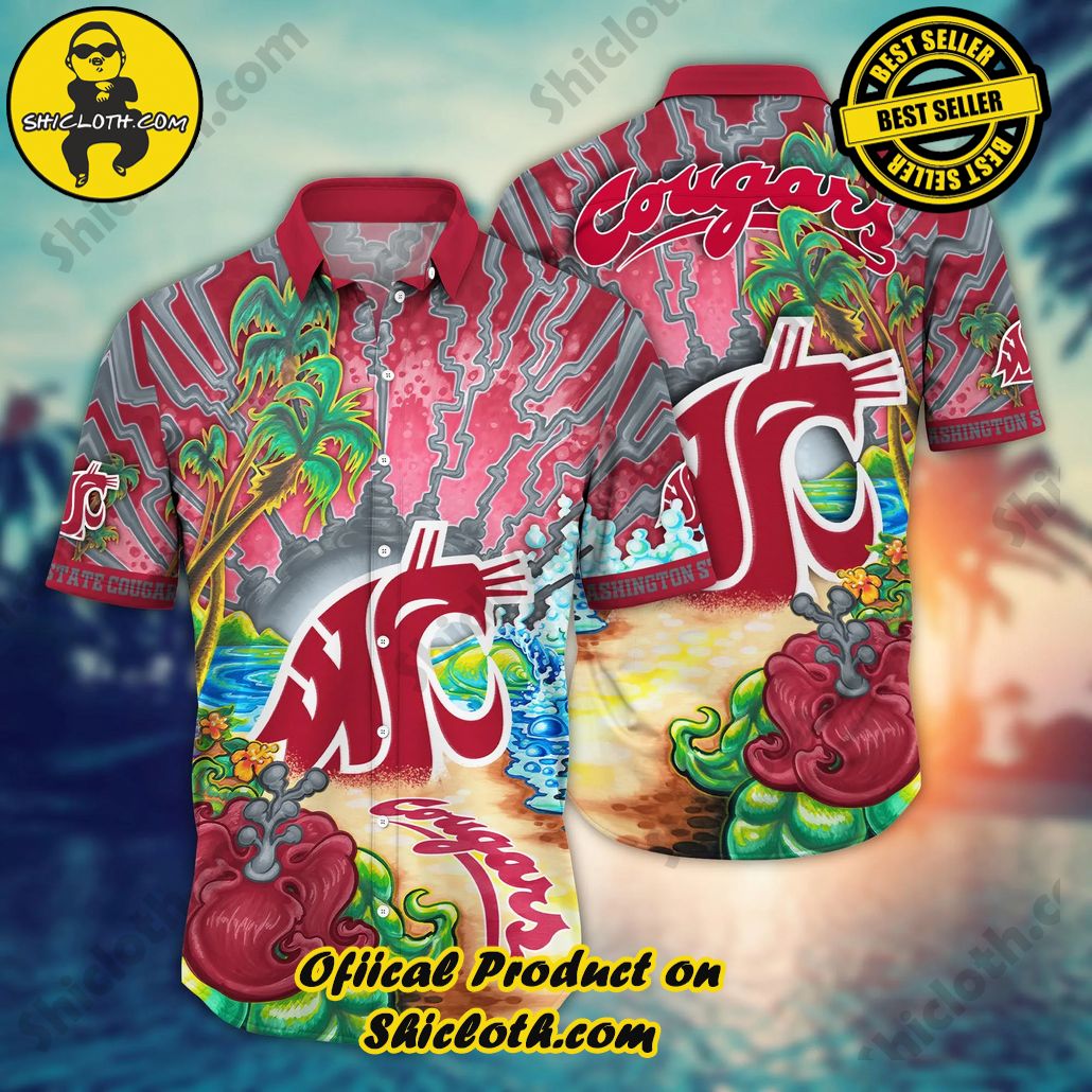 Washington State Cougars NCAA Hawaiian Shirt Popsiclestime Aloha Shirt