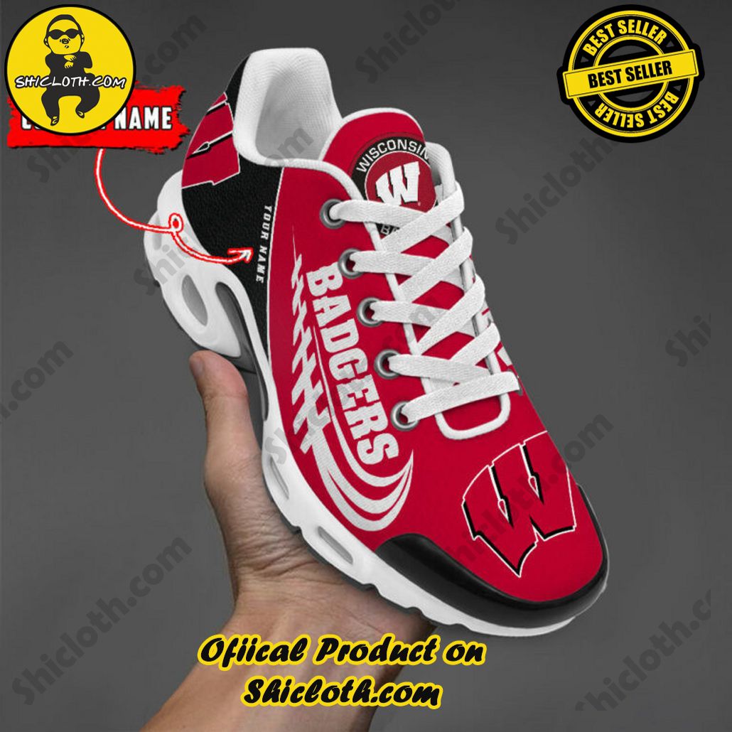 Wisconsin Badgers Custom Name Nike TN Shoes