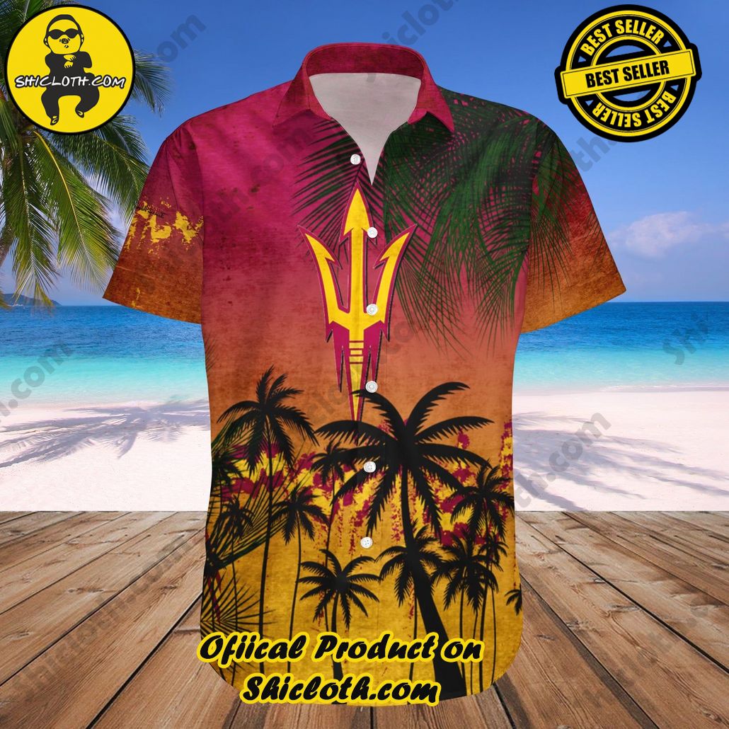 Arizona State Sun Devils Hawaii Shirt Coconut Tree Tropical Grunge NCAA