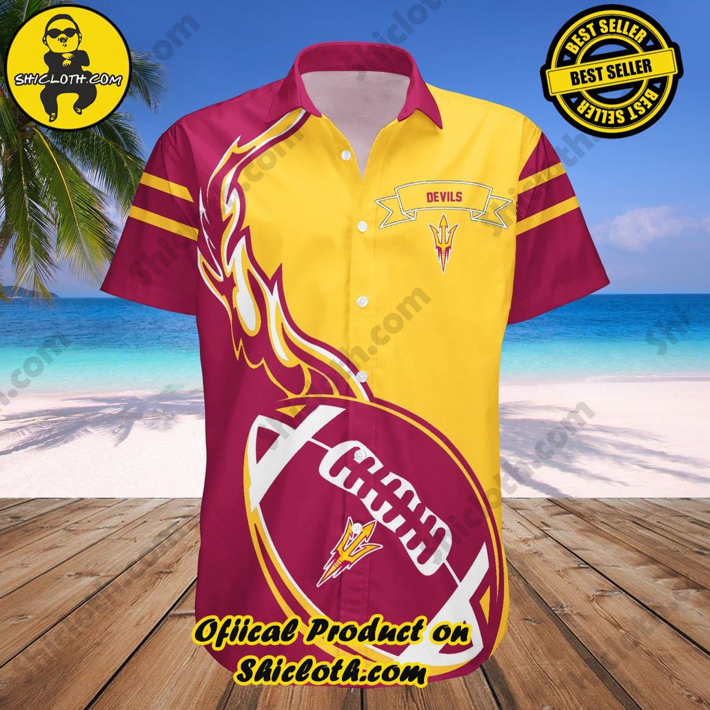 Arizona State Sun Devils Hawaii Shirt Flame Ball NCAA