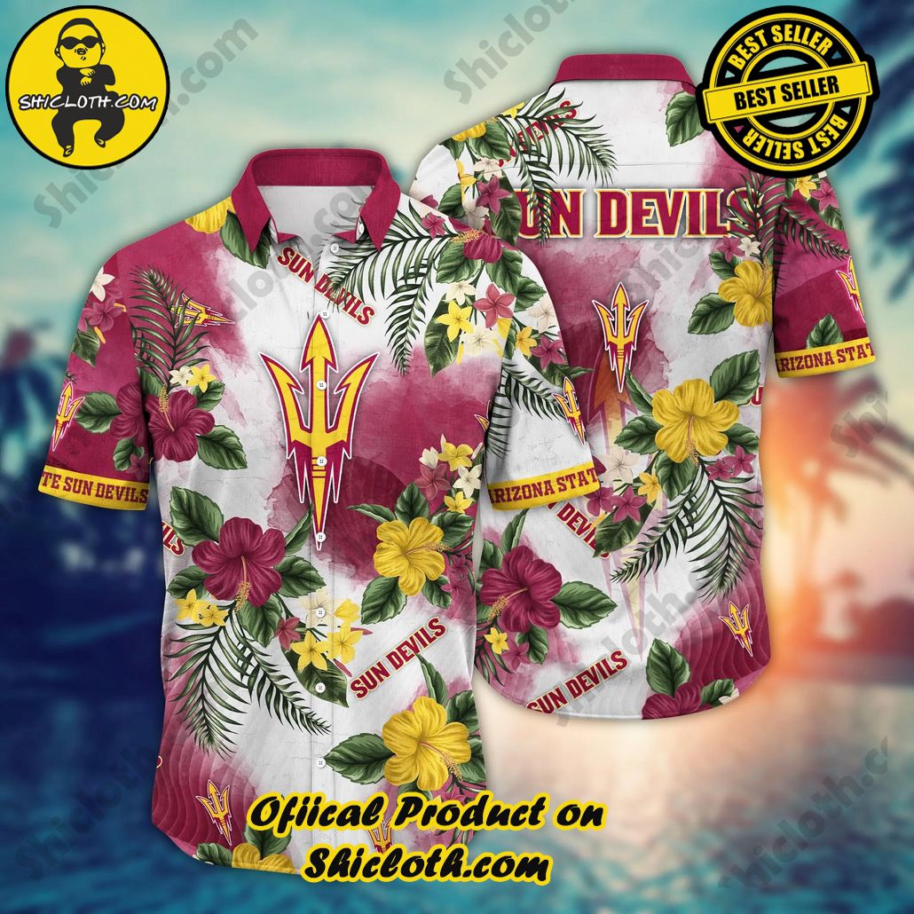 Arizona State Sun Devils NCAA Hawaiian Shirt Straw Hatstime Aloha Shirt