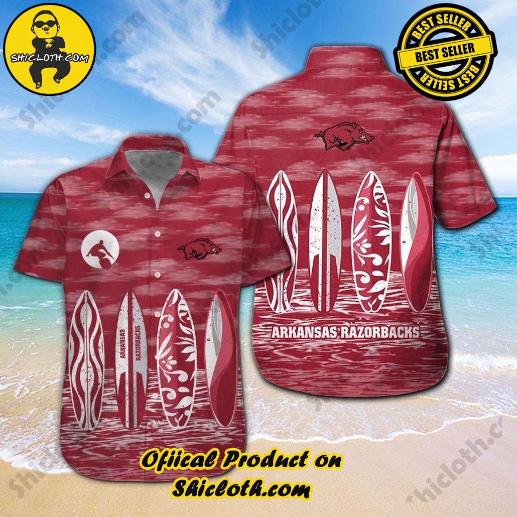 Arkansas Razorbacks Tropical Hawaiian Shirt Button Up
