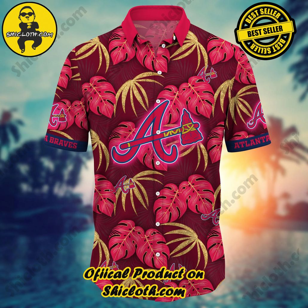 Atlanta Braves MLB Hawaiian Shirt Golden Rays Aloha Shirt 2 Atlanta Braves MLB Hawaiian Shirt Golden Rays Aloha Shirt - Image 2
