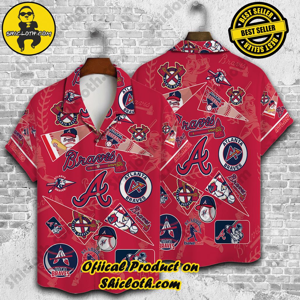 Atlanta Braves Themed Hawaiian Shirt with Vivid Print