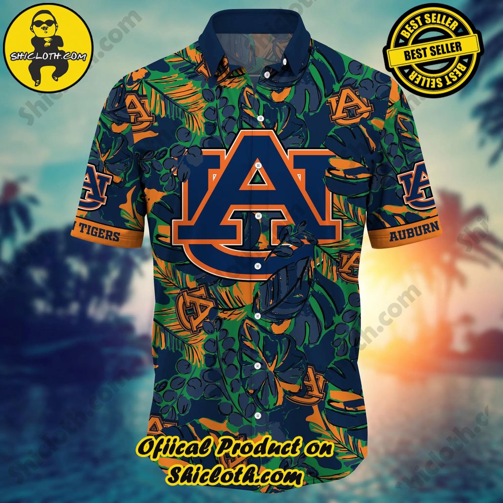 Auburn Tigers NCAA Hawaiian Shirt Ocean Waves Aloha Shirt Auburn Tigers NCAA Hawaiian Shirt Ocean Waves Aloha Shirt