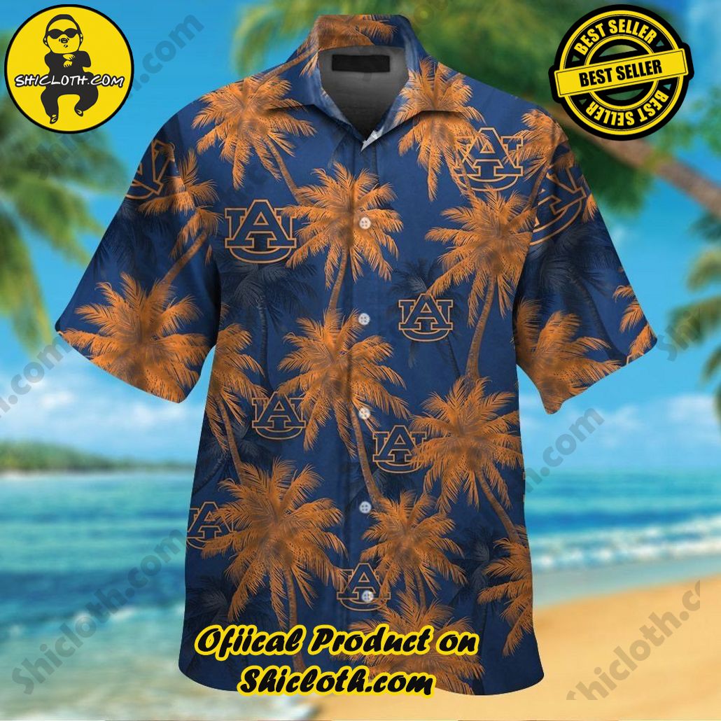 Auburn Tigers Short Sleeve Hawaiian Shirt Tropical Button Up