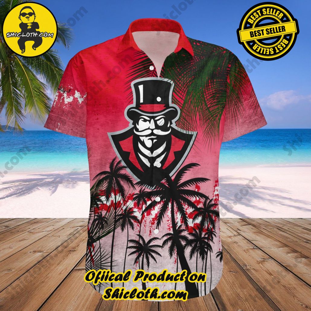 Austin Peay Governors Hawaii Shirt Coconut Tree Tropical Grunge NCAA