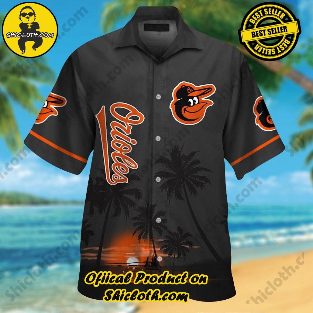 Baltimore Orioles Hawaiian Shirt Short Sleeve Tropical Button Up