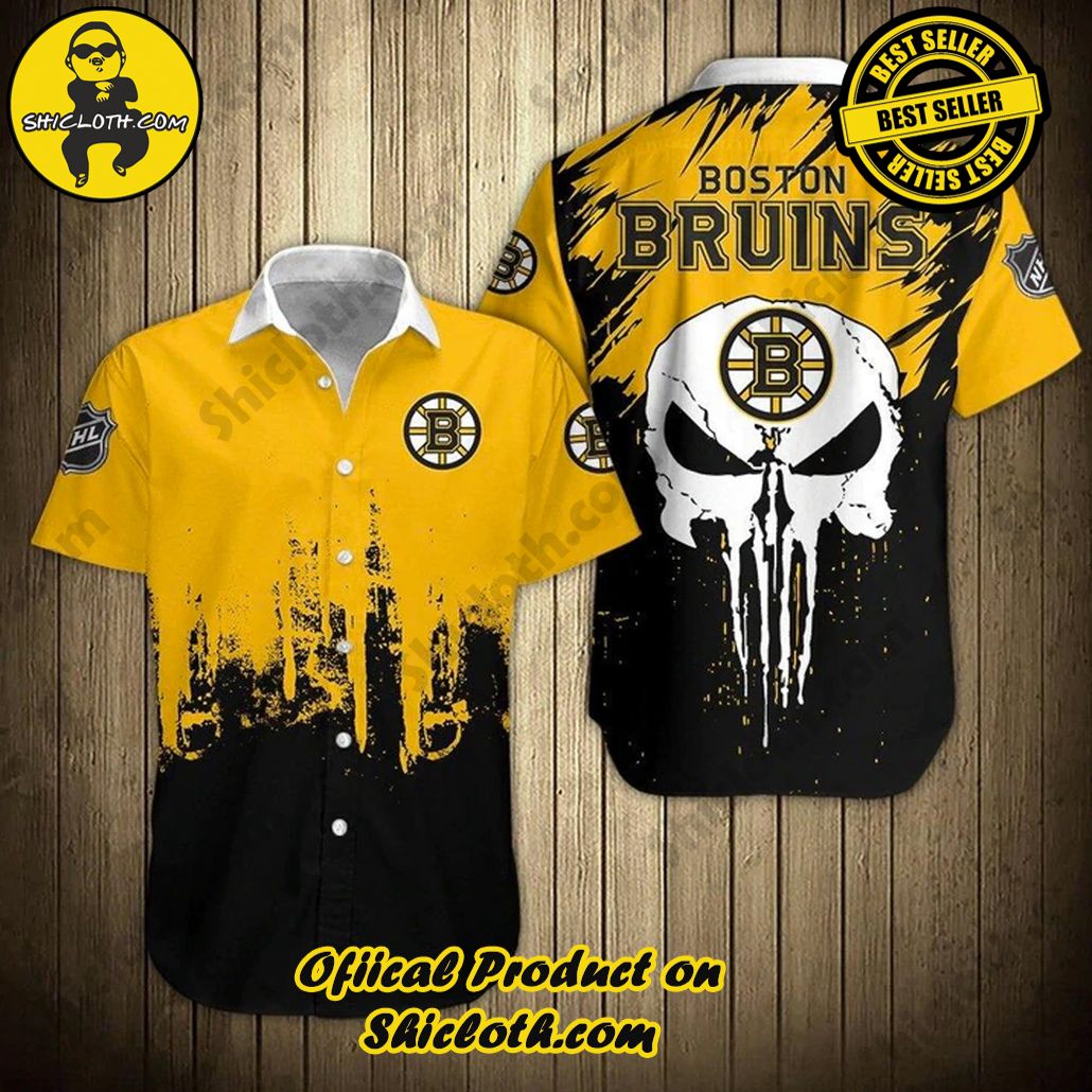 Boston Bruins Hawaii Shirt Skull NHL