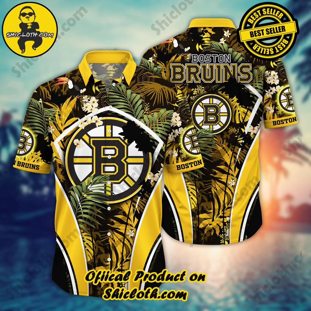 Boston Bruins NHL Hawaiian Shirt Leisure Aloha Shirt